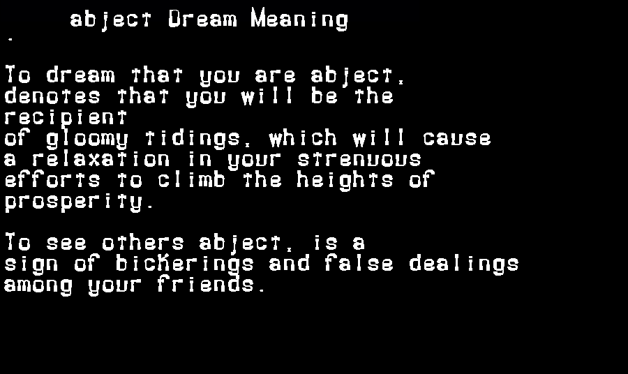 abject dream meaning