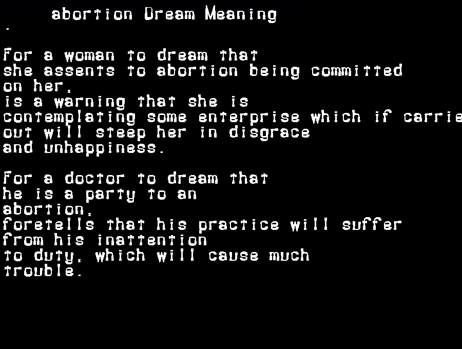abortion dream meaning