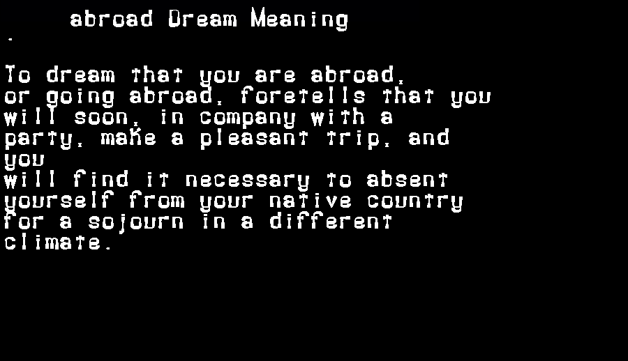 abroad dream meaning