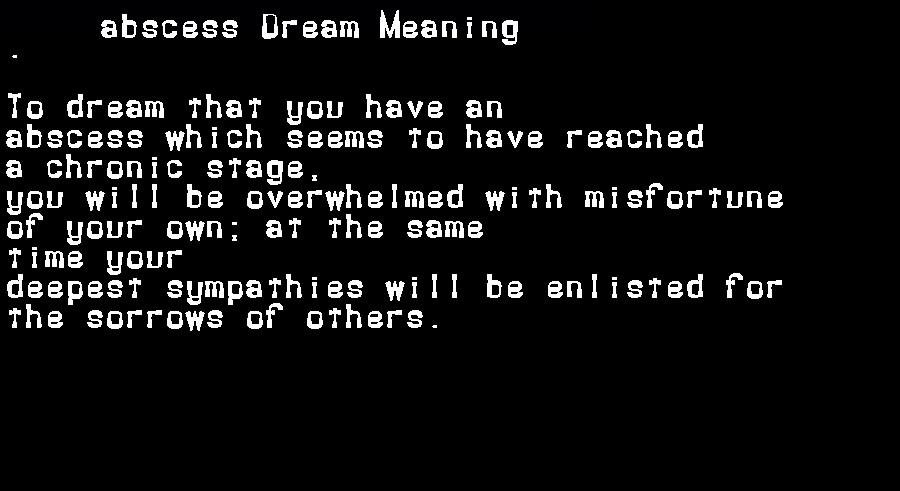 abscess dream meaning