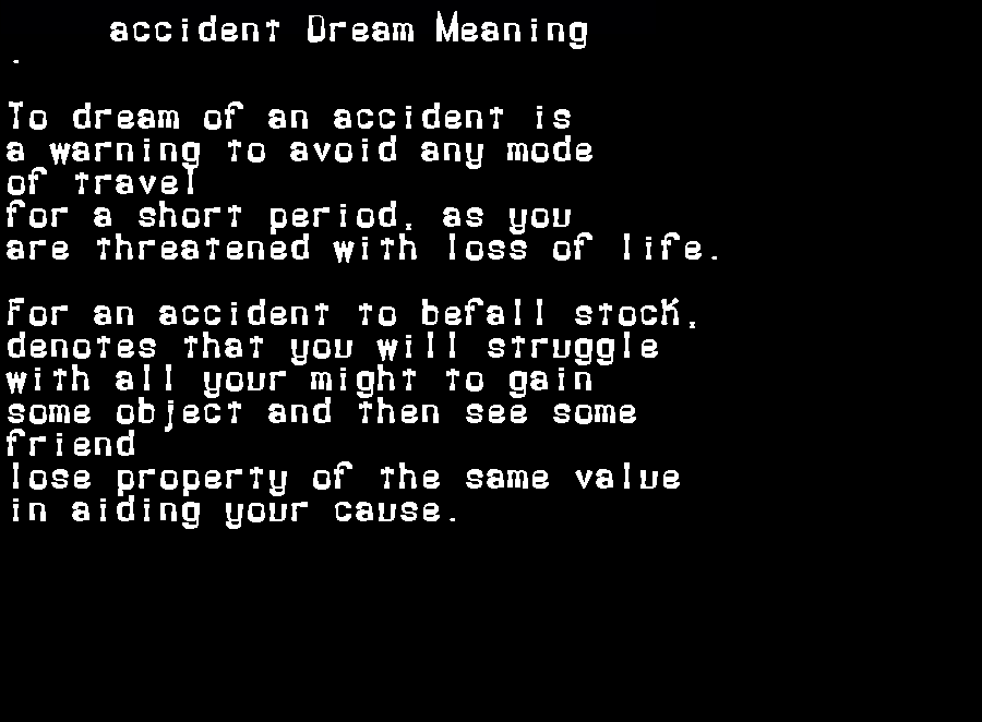 accident dream meaning