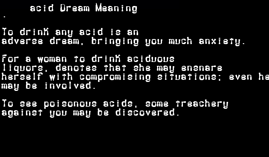 acid dream meaning