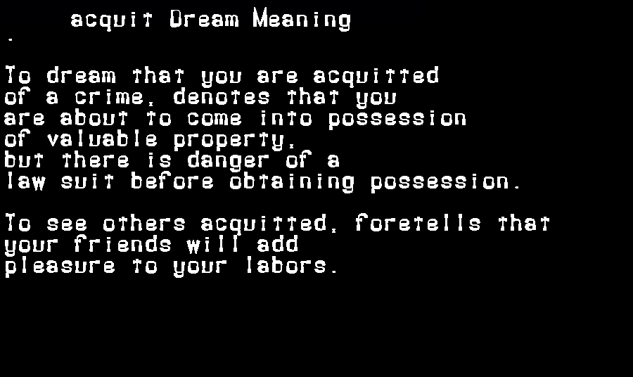 acquit dream meaning