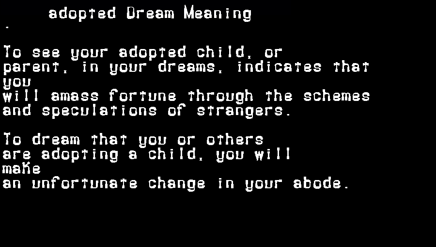 adopted dream meaning