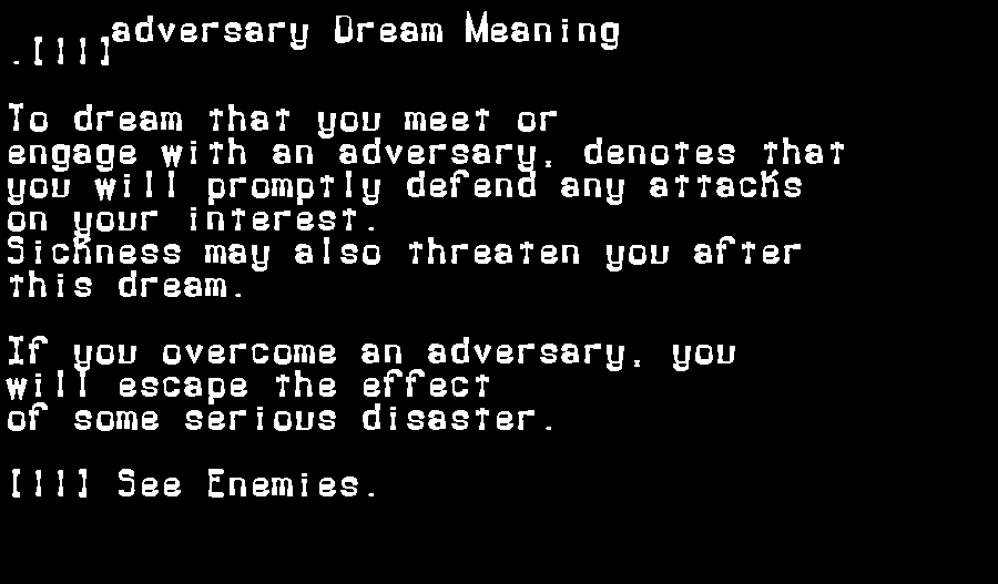 adversary dream meaning