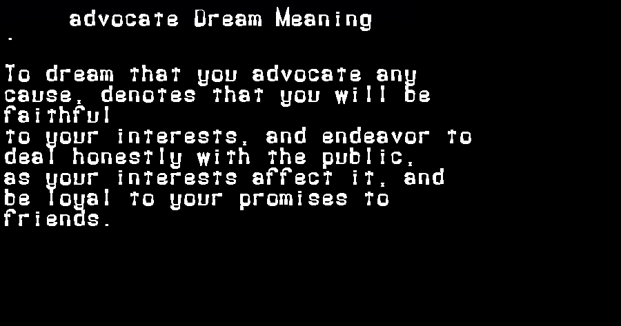 advocate dream meaning