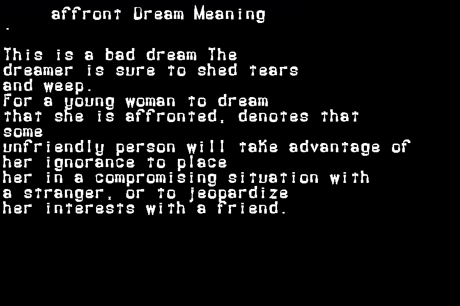 affront dream meaning