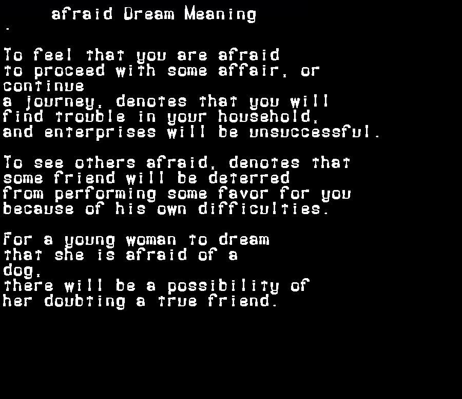 afraid dream meaning
