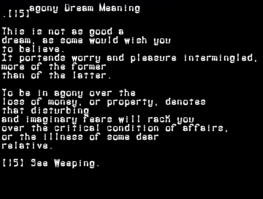 agony dream meaning