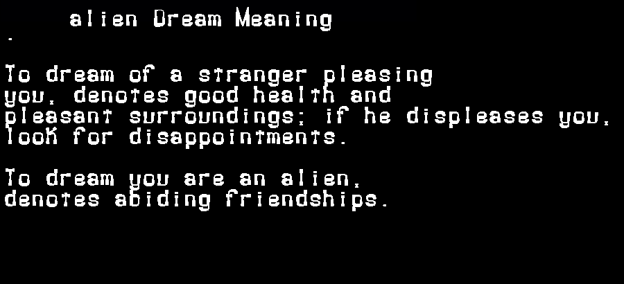 alien dream meaning