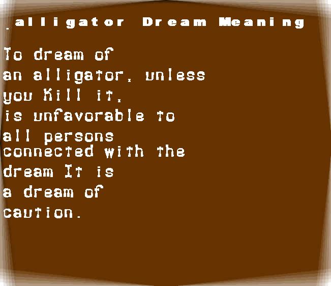 alligator dream meaning