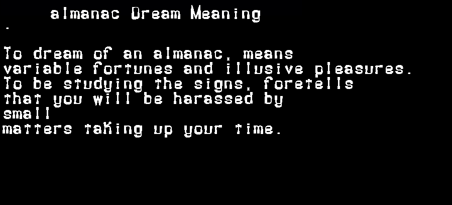 almanac dream meaning