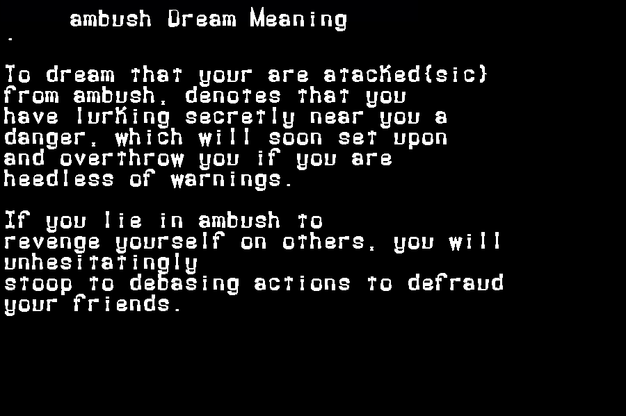 ambush dream meaning