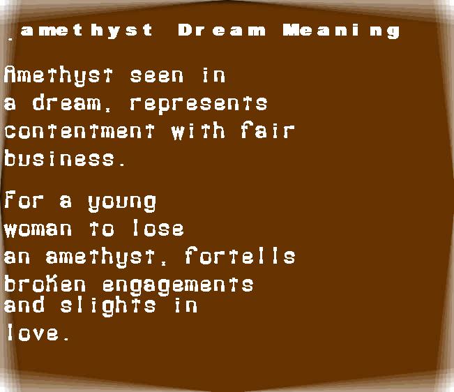 amethyst dream meaning