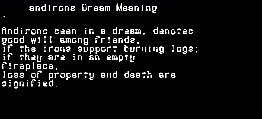 andirons dream meaning