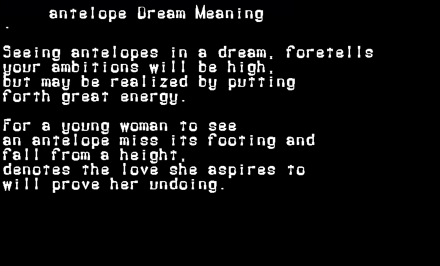 antelope dream meaning