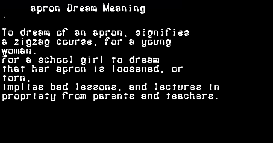 apron dream meaning