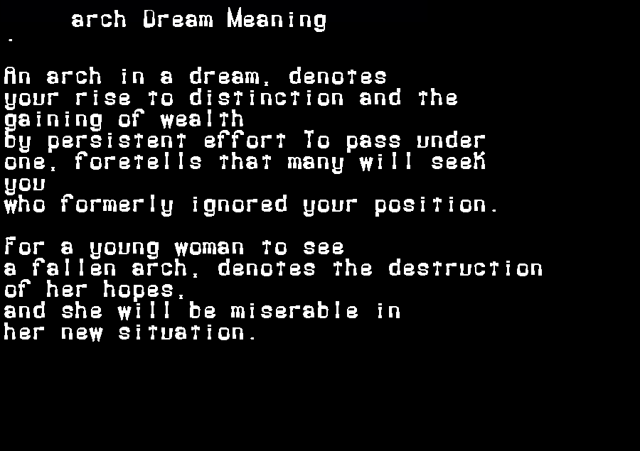 arch dream meaning