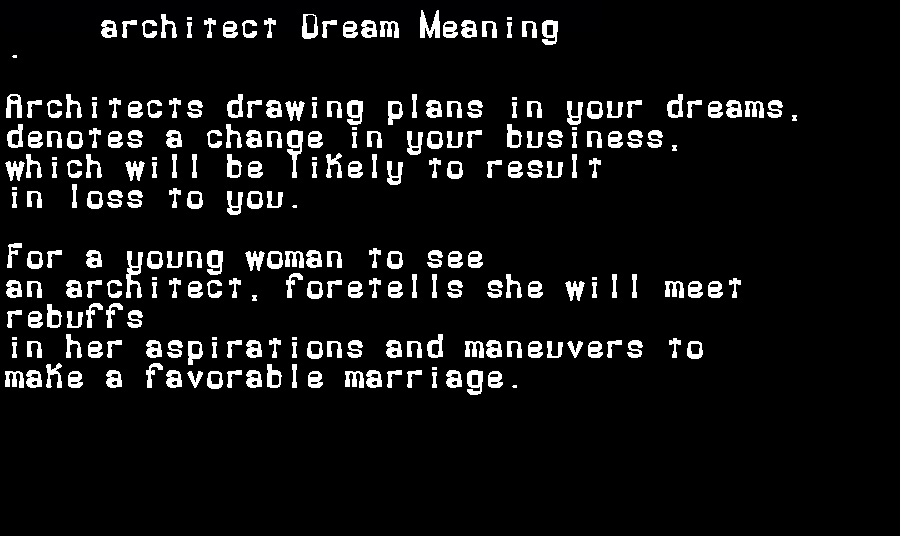 architect dream meaning
