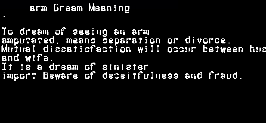 arm dream meaning