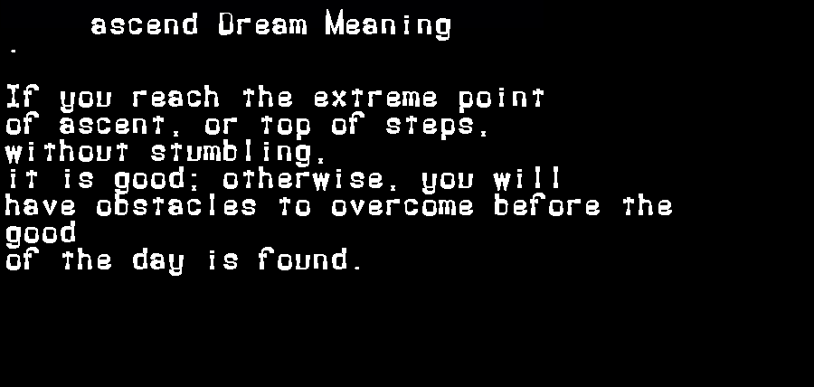 ascend dream meaning