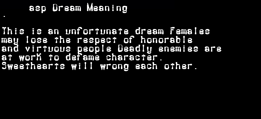 asp dream meaning