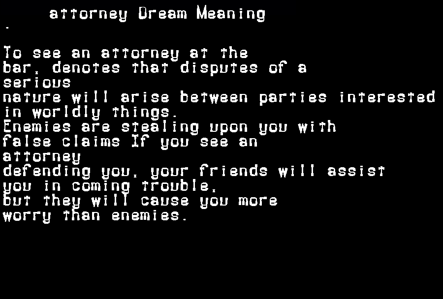 attorney dream meaning