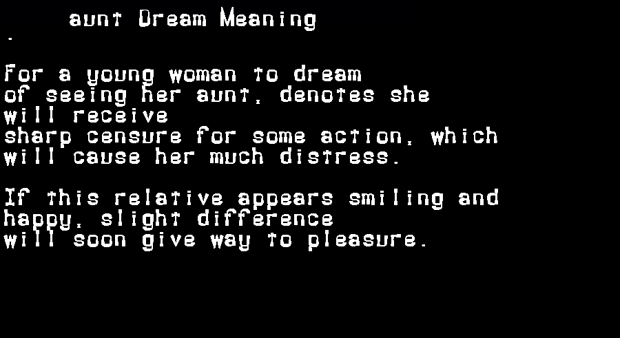 aunt dream meaning