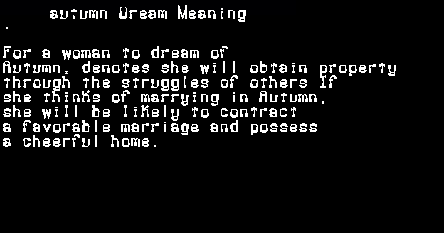 autumn dream meaning