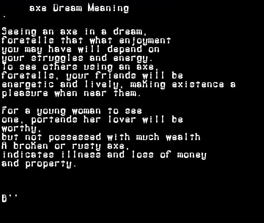 axe dream meaning