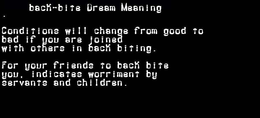 back-bite dream meaning