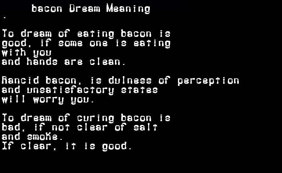 bacon dream meaning