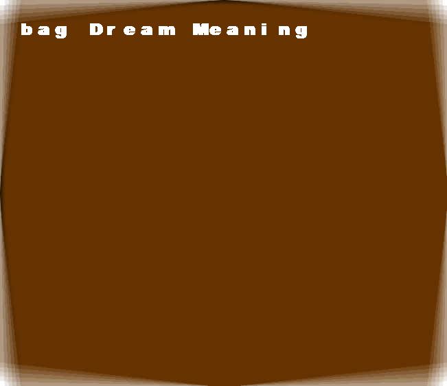 bag dream meaning