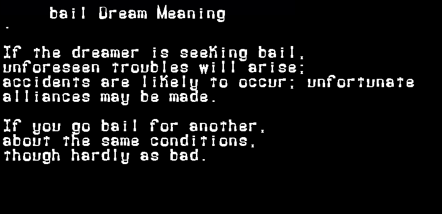 bail dream meaning
