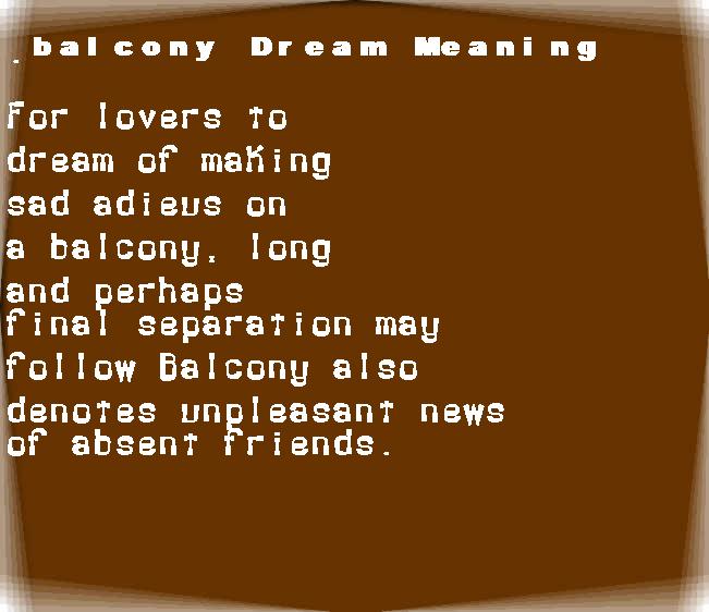 balcony dream meaning