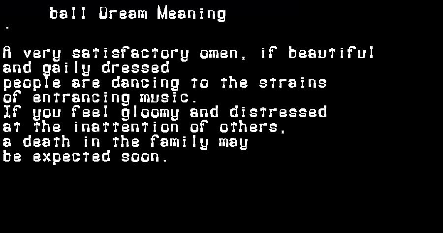 ball dream meaning