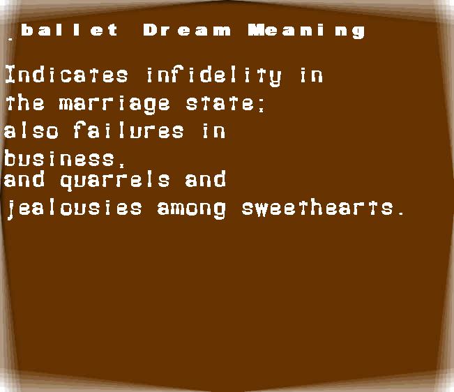 ballet dream meaning
