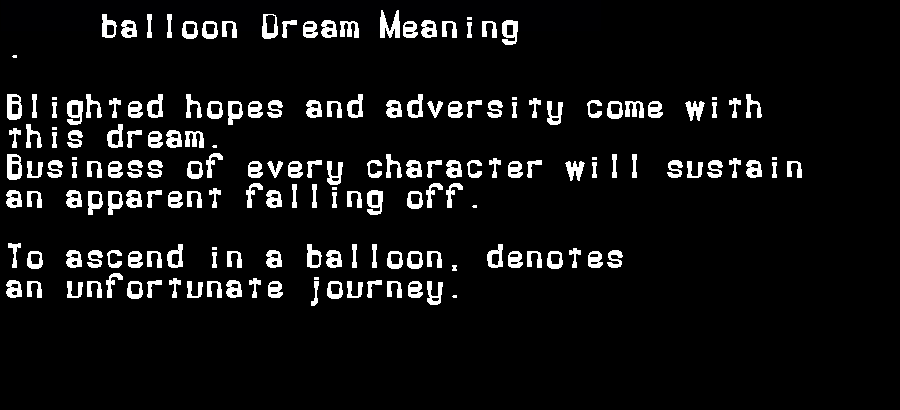 balloon dream meaning