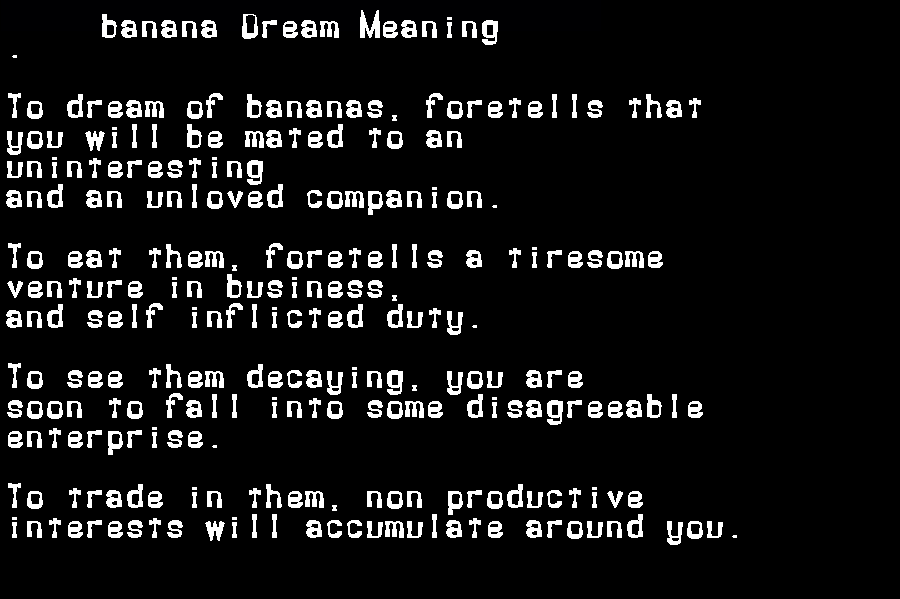 banana dream meaning