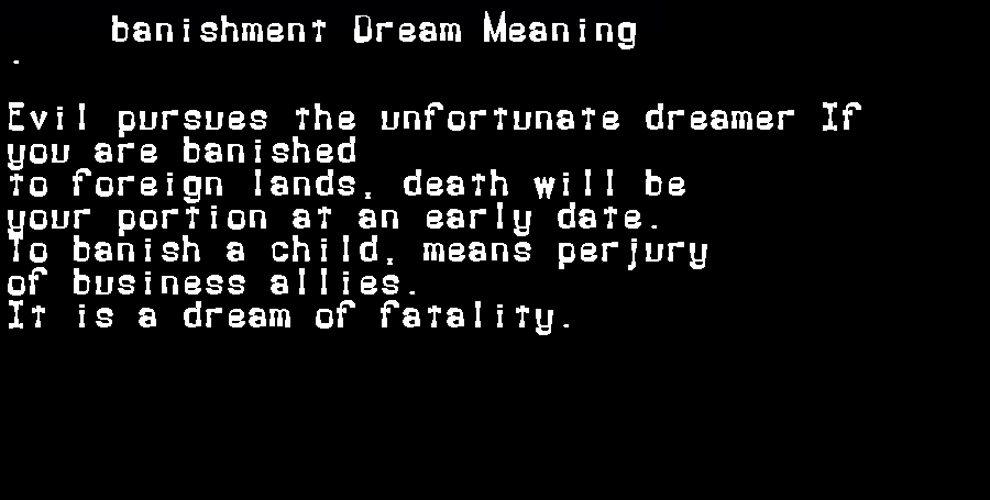 banishment dream meaning