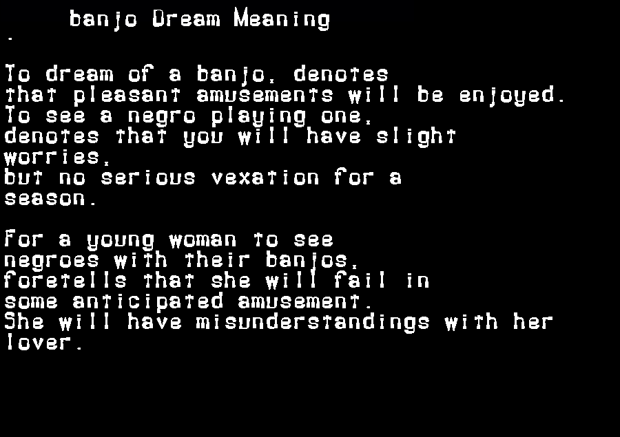 banjo dream meaning