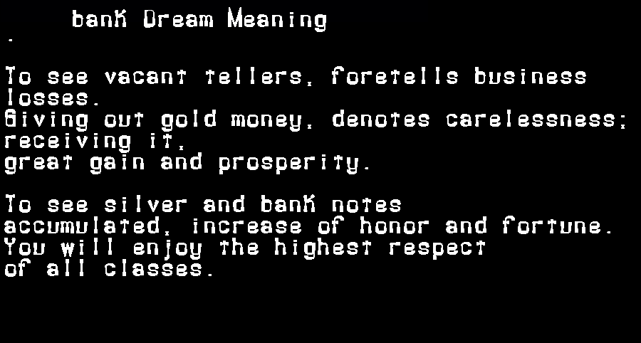 bank dream meaning