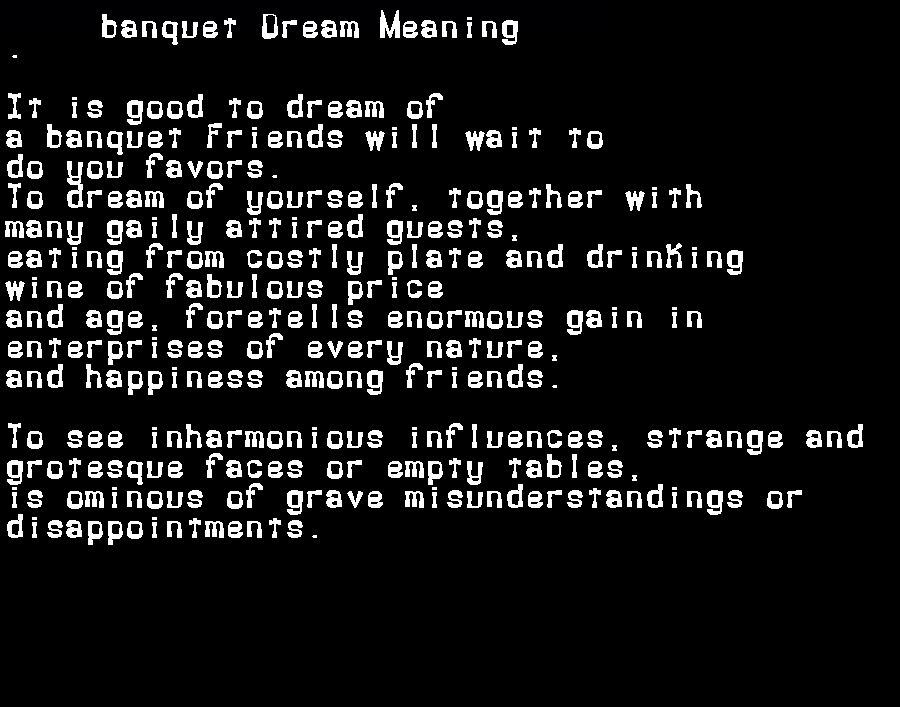 banquet dream meaning
