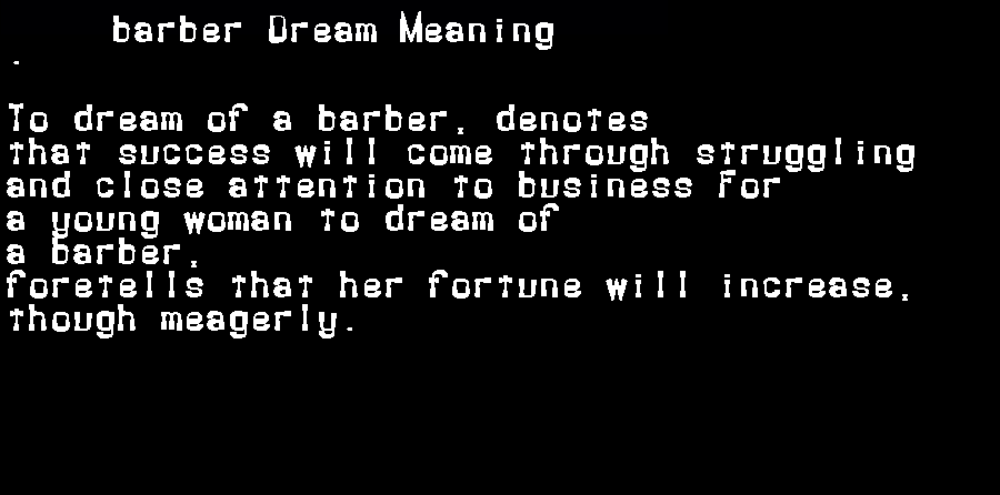 barber dream meaning