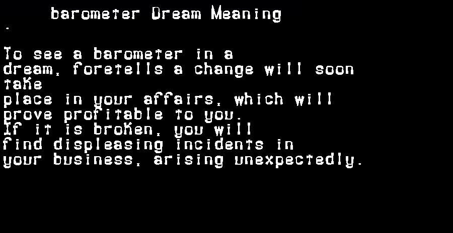 barometer dream meaning
