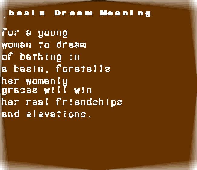basin dream meaning