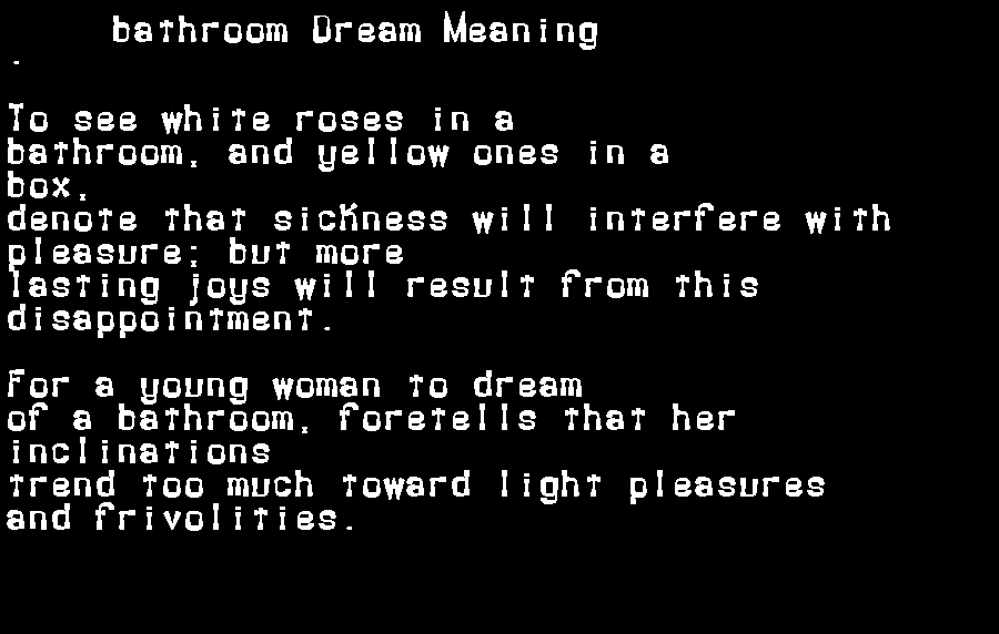 bathroom dream meaning