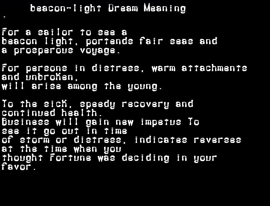 beacon-light dream meaning