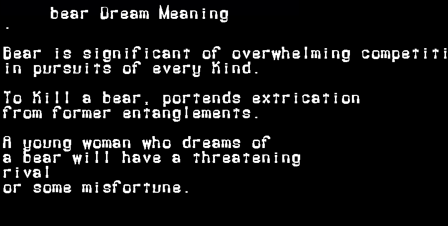 bear dream meaning