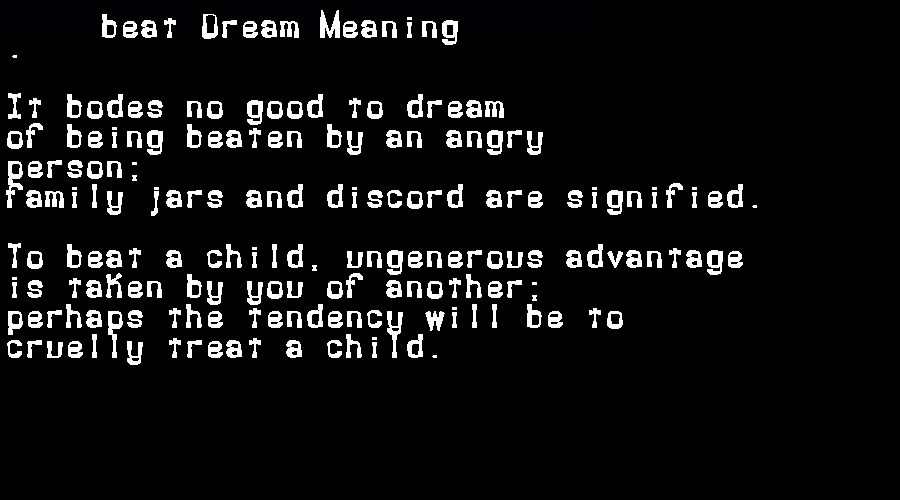 beat dream meaning